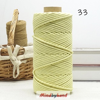 เชือกคอตตอล สี 33 สีเหลืองอ่อน
