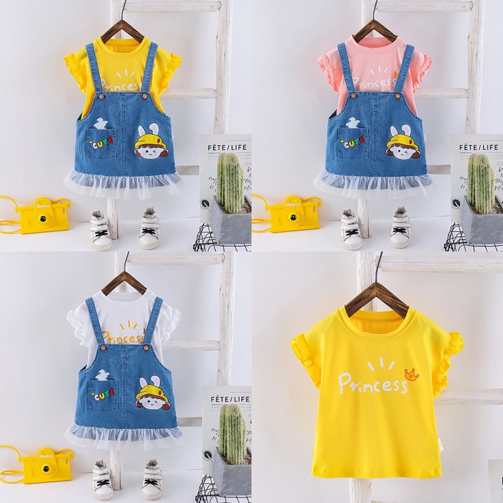 ha1535 เสื้อ+กระโปรงเอี๊ยม size 80-120 จำนวน 5 ตัวต่อแพ็ค
