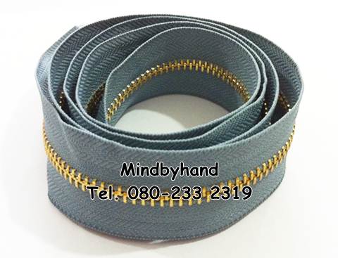 ซิปฟันเหล็ก No.5 ฟันสีทอง