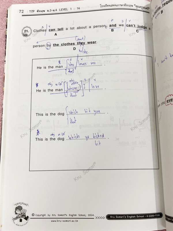 ►ภาษาอังกฤษครูสมศรี◄ ครบเซ็ทหนังสือกวดวิชา Top อังกฤษ ม.3-ม.4 Level 1-2 รวม 2 เล่ม มีสรุปเนื้อหาไวยากรณ์หลักแกรมม่าสำคัญๆ มีโจทย์แนวข้อสอบและแบบฝึกหัดประจำบท โจทย์ครอบคลุมทั้งพาร์ท Cloze Test , Grammar , Reading รวมทั้ง Vocab สำคัญที่ควรจำในระดับชั้น ม.3-