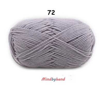 Milk Cotton เส้น4ply สีพื้น 72 Light purple gray