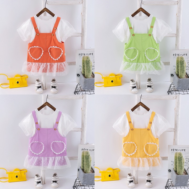 ha1534 เสื้อ+กระโปรงเอี๊ยม size 80-120 จำนวน 5 ตัวต่อแพ็ค