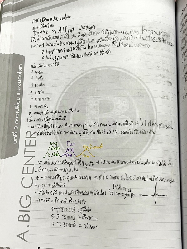 ►อ.บิ๊ก◄ หนังสือกวดวิชา อ.บิ๊ก Center วิทย์กายภาพ มีจดเนื้อหาที่เรียนในห้องเรียนครบเกือบทุกบท เข้าเรียนครบทุกครั้ง จดละเอียด มีจดวิธีจำสูตรจำลัด มีโจทย์แบบฝึกหัดประจำบท โจทย์ส่วนใหญ่มีทำไปเรียบร้อยแล้ว ด้านหลังมีเฉลยของอาจารย์ครบทุกข้อ หนังสือเล่มใหญ่