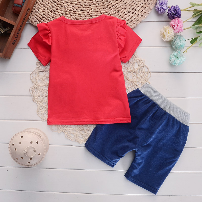 ha603 เสื้อยืดแขนสั้น+กางเกงยีนส์ขาสั้น size 80-110 4ตัวต่อแพ็ค