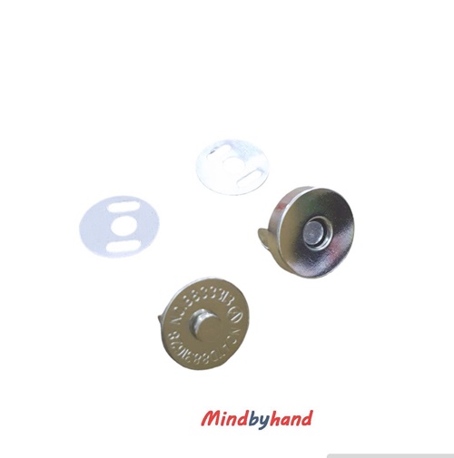 แม่เหล็กติดกระเป๋า สีเงิน ขนาด 14 มิล