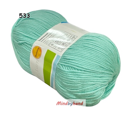 ไหมพรม คอตตอลมายด์ รหัสสี 533 สีเขียวมิ้นต์
