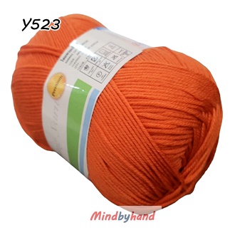 ไหมพรม คอตตอลมายด์ รหัสสี 523 สีแสด