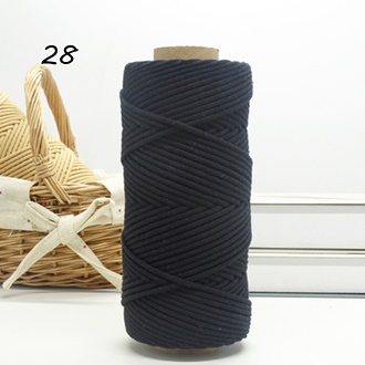เชือกคอตตอลเส้นกลม สี 28 Black