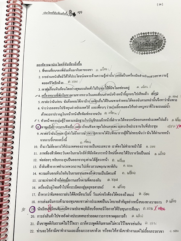 ►ครูหญิง◄ หนังสือเรียนปรับพื้นฐานภาษาไทย ม.ต้น สรุปหลักภาษา และหลักการใช้ไวยากรณ์ในวิชาภาษาไทย มีหลักการสังเกต และหลักการทำโจทย์เยอะมาก มีเนื้อหาและโจทย์ยากลึกถึงเตรียมตัวสอบเข้า ม.4 ร.ร.ดัง จดครบเกือบทั้งเล่ม จดละเอียด หนังสือเล่มใหญ่