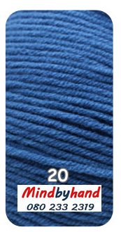 ไหมพรมคอตตอลนม รหัสสี 20 Royal Blue