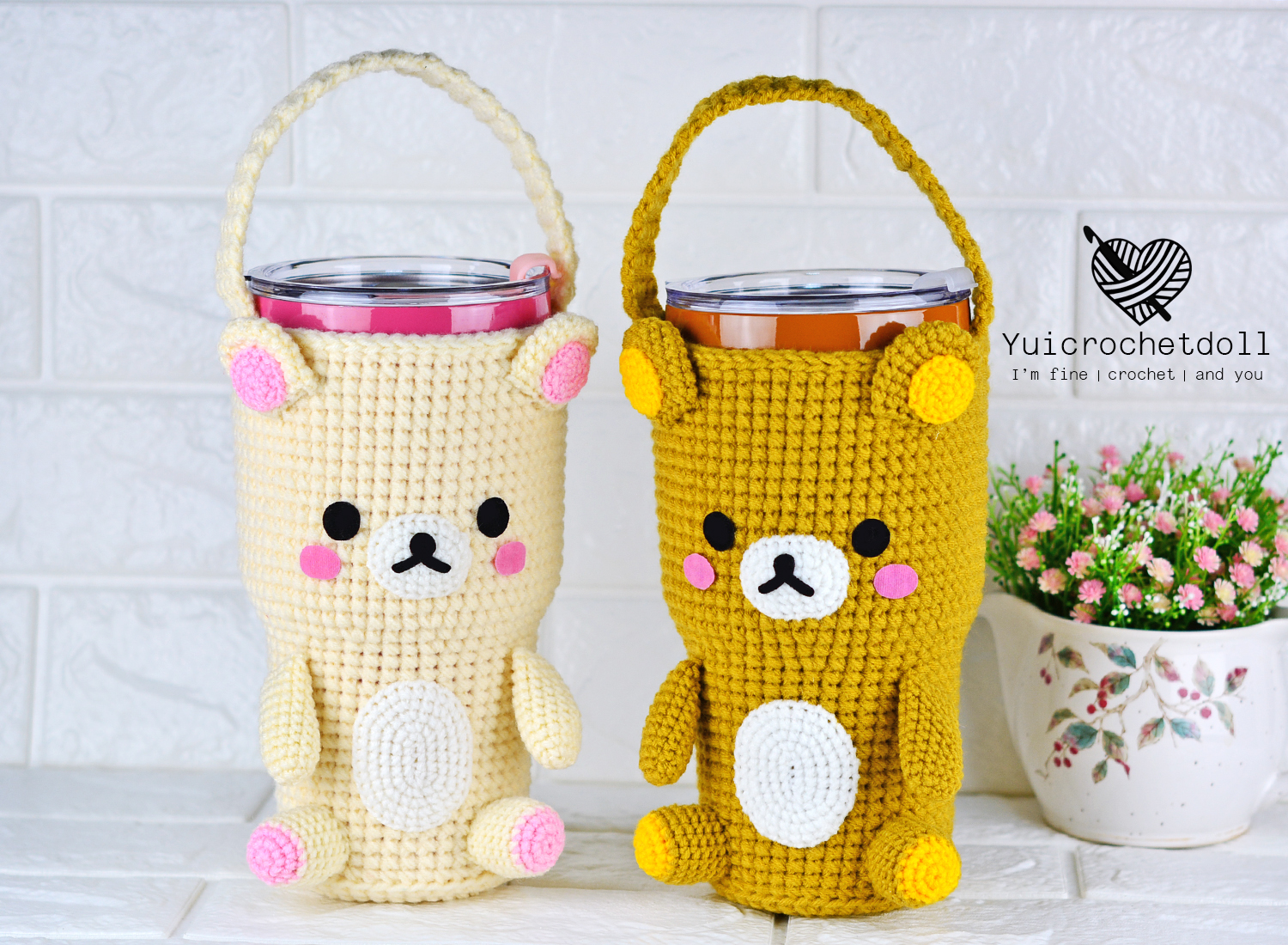 แพทเทิร์นถุงใส่แก้วเยติโครเชต์ ขนาด 30 ออนซ์