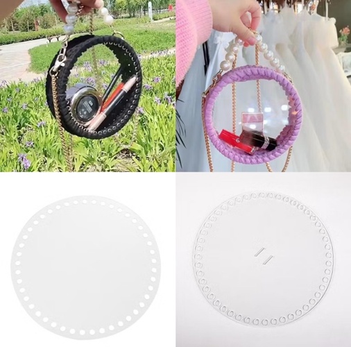 แผ่นรองก้นกระเป๋า สีขาวใส ขนาด 18 cm. ทรงกลม