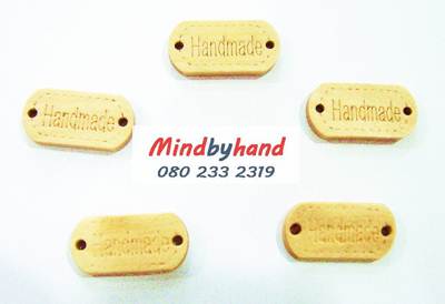 แผ่นป้าย ไม้เลเซอร์ Handmade สีครีม ขนาด 2.5 ซม.
