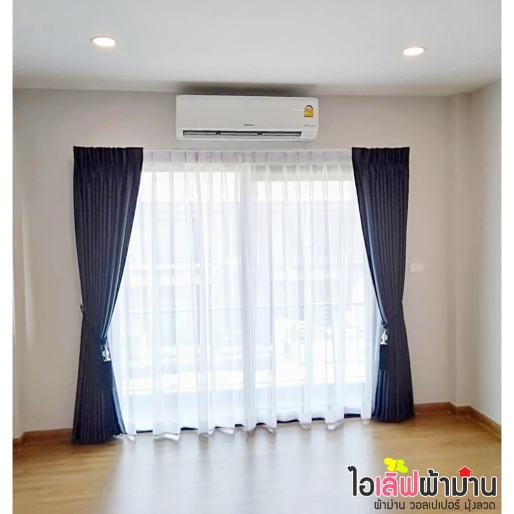 [H467] Centro ราชพฤกษ์-แจ้งวัฒนะ ม่านจีบ ผ้ากันแดด+ผ้าโปร่ง ม่านพับ มู่ลี่ไม้ ตกแต่งเสร็จ