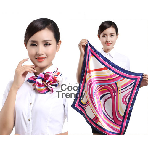 ผ้าพันคอจัตุรัส ผ้าพันคอ uniform รหัส S23 - size 60 x 60 cm