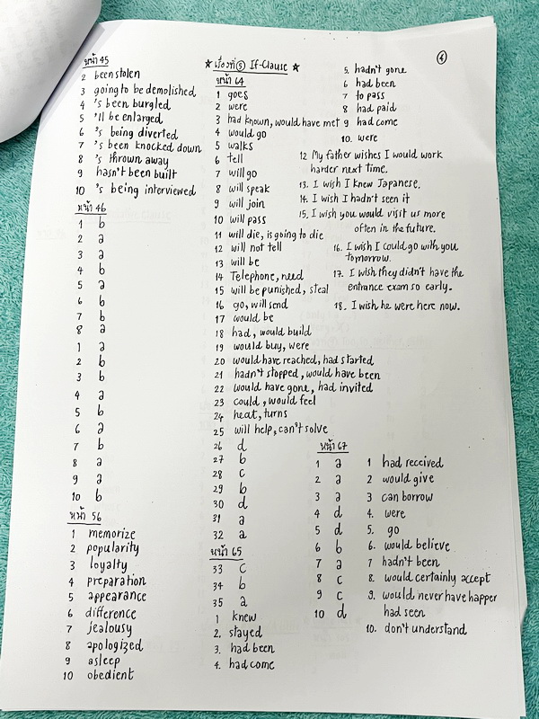 ►อ.ถ้วย◄ หนังสือเรียนภาษาอังกฤษครูพี่ถ้วย คอร์ส Grammar เล่ม 1-2 สอบเข้าเตรียมอุดม + ชีทเฉลย + ชีทสรุปแกรมม่า ในหนังสือมีโจทย์เยอะมาก มีจดบางหน้า จดละเอียด มีชีทเฉลยใช้คู่กับหนังสือให้ต่างหาก และมีชีทตัวอย่างการสรุป Grammar ย่อๆให้พอเข้าใจแบบภาพรวม ควรจำเ