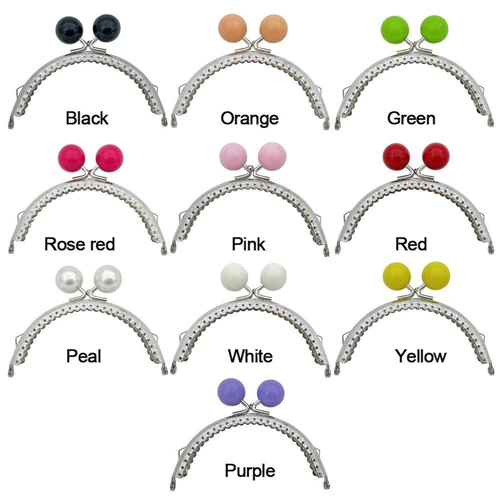 ขอบกระเป๋าปิ๊กแป๊ก แบบโค้ง สีเงิน 4" หัวลูกอม