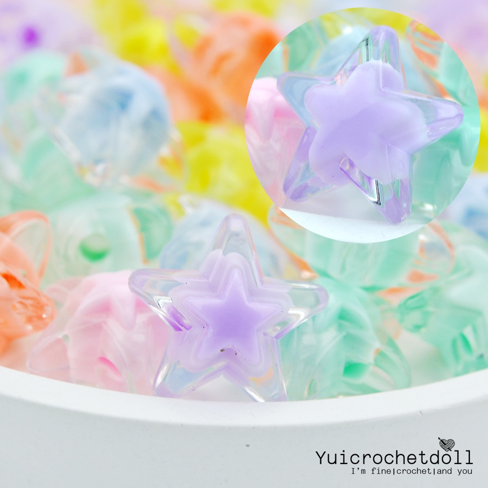 ลูกปัดอะคริลิคโทนใส Clear Beads ดอกไม้ ดาว หัวใจ แคนดี้ สําหรับทําเครื่องประดับ DIY Craft╭♥