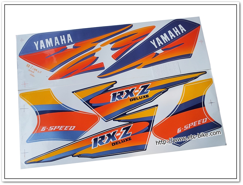 สติ๊กเกอร์ RXZ ปี 95 รุ่น 7 ติดรถสีน้ำเงิน