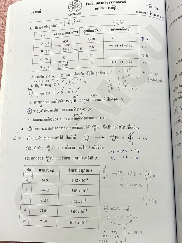 ►หนังสือเคมี อ.อุ๊◄ หนังสือติวโค้งสุดท้าย เคมีอาจารย์อุ๊ อาจารย์มีบอกจุดที่ออกสอบ 1-2 ข้อประจำบท มีสรุปสูตรสั้นๆกระชับ มีโจทย์แบบทดสอบ จดโหด จดครบเกือบทั้งเล่ม จดละเอียด มีจดเน้นจุดที่ต้องระวังโดนหลอก หนังสือหนา 54 หน้า หนังสือเล่มใหญ่