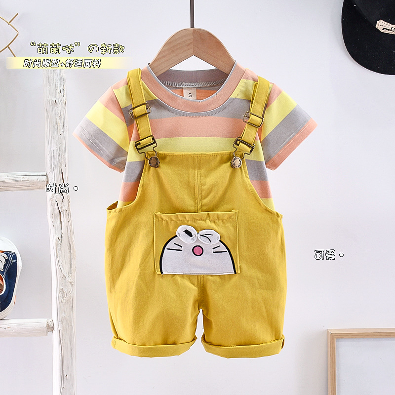 ha1494 เสื้อ+กางเกงเอี๊ยม size 80-110 จำนวน 4 ตัวต่อแพ็ค