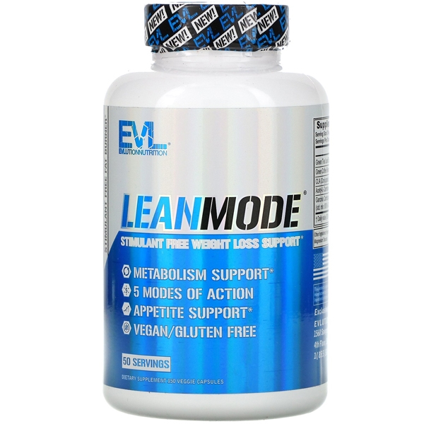 พร้อมส่งฟรี ส่งเสริมการเผาผลาญ EVLution Nutrition,LeanMode,Lean Mode,Stimulant-Free Fat Burner Supplement