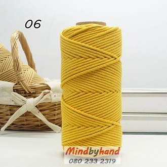เชือกคอตตอลเส้นกลม สี 06 Tulip Yellow