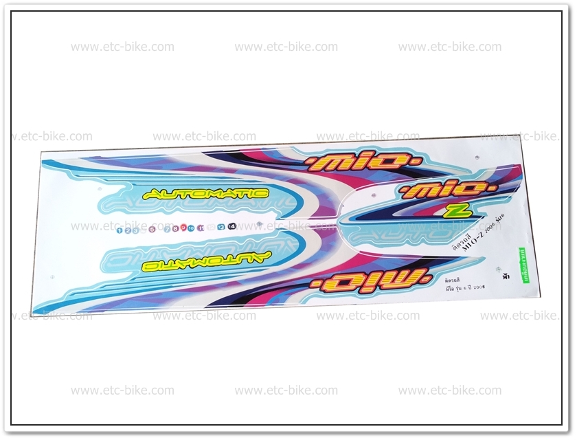สติ๊กเกอร์ MIO-Z ปี 2006 รุ่น 6 ติดรถสีฟ้า
