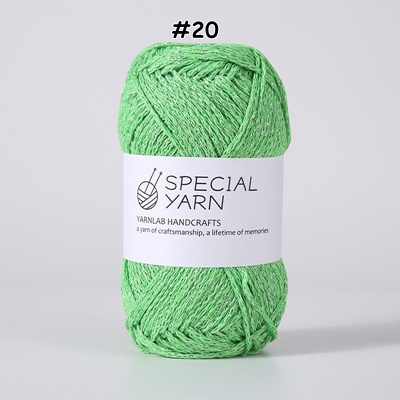 ไหมผสมดิ้น รหัสสี 20 สีเขียวอ่อน