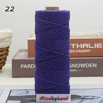เชือกฟอก / เชือกคอตตอล 2 มิล สี 22 สีม่วงเข้ม