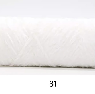 ไหมพรมกำมะหยี่ รหัสสี 31 White