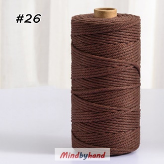 เชือกฟอก / เชือกคอตตอล สี 26 สีน้ำตาลเข้ม