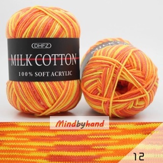 Milk Cotton เส้น4ply สีเหลือบ M12