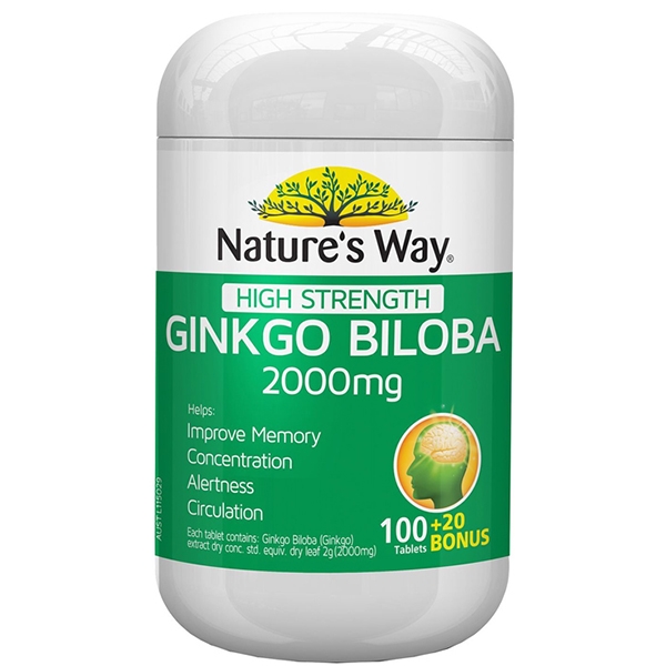 พร้อมส่ง เม็ดใบแปะก๊วย Nature's Way Ginkgo Biloba 2000mg