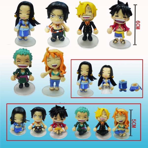 โมเดลวันพีช ชุดนั่งหัวเราะ มี 6 ตัว/ชุด