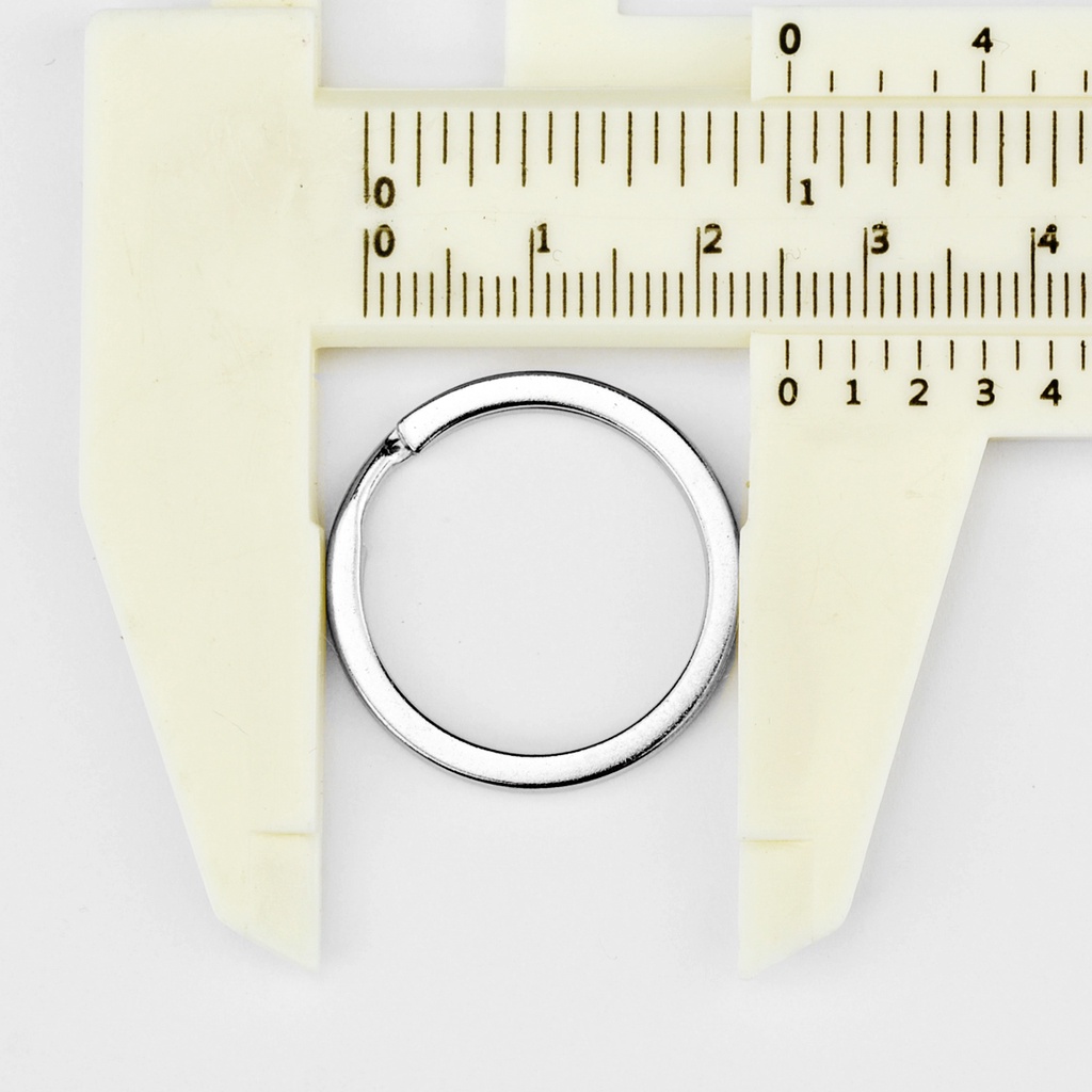 ห่วงพวงกุญแจแบบแบน อะไหล่พวงกุญแจ สีเงิน Nickel plated flat key rings DIY Craft ᵔᴥᵔ