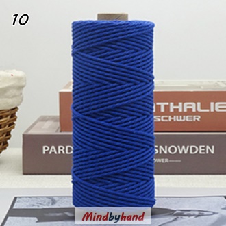 เชือกฟอก / เชือกคอตตอล 2 มิล สี 10 สีน้ำเงิน