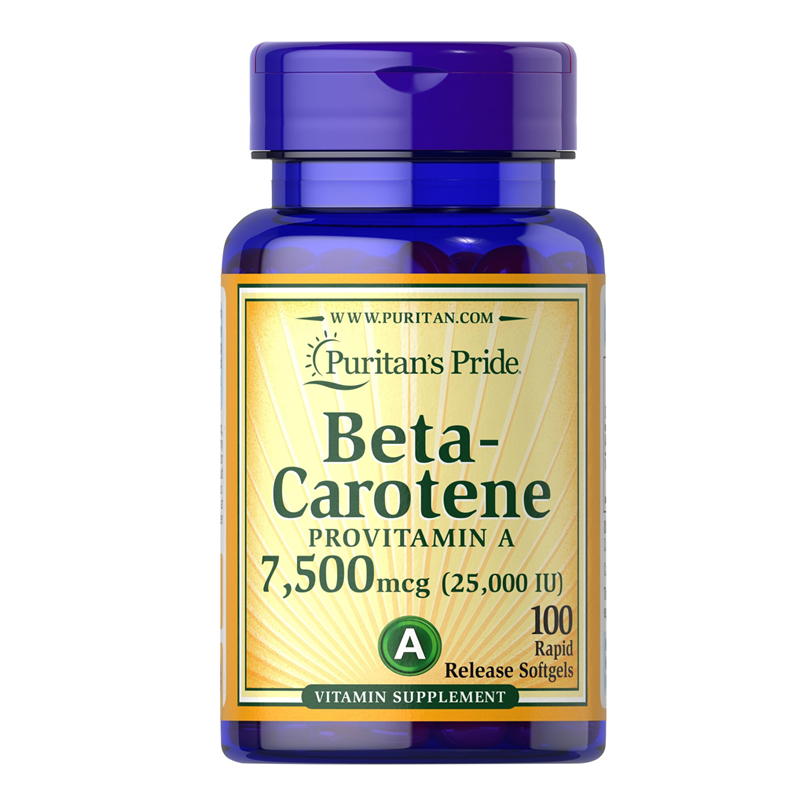 พร้อมส่ง วิตามินเอ Puritan's Pride Vitamin A Beta-Carotene 7500 mcg /25,000 IU