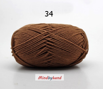 Milk Cotton เส้น4ply สีพื้น 34 Coffee