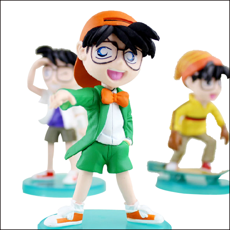 โมเดลโคนัน ฐานเขียว 5 ตัว ชุดนักเรียน ชุด3