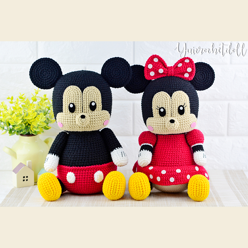 แพทเทิร์นตุ๊กตาโครเชต์ มิกกี้เม้าส์&มินนี่เม้าส์
