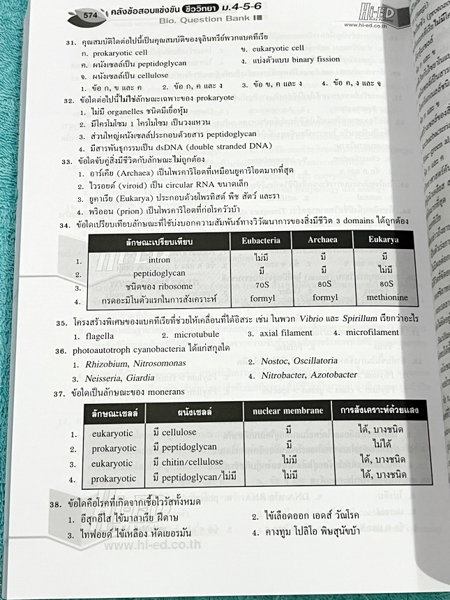 ►หนังสือคลังข้อสอบชีววิทยา◄ หนังสือ Hi-Ed อ.สมาน แก้วไวยุทธ คลังข้อสอบแข่งขันชีววิทยา ม.4-5-6 รวมโจทย์ยากมากกว่า 3,000 ข้อ เป็นโจทย์ข้อสอบแบบคัดแยกบทออกเป็นเรื่องๆ มีเฉลยละเอียดครบทั้ง 3,000 ข้อ หนังสือไม่มีรอยขีดเขียน หนังสือหายาก ขายเกินราคาปก หนังสือเล