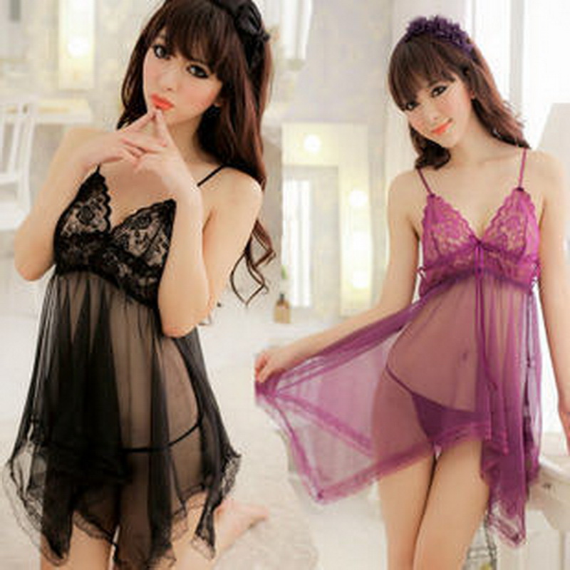 ♥พร้อมส่ง♥ ชุดนอนไม่ได้นอนซีทรูเซ็กซี่ สีม่วง/สีแดง/สีชมพู/สีแดงกุหลาบ