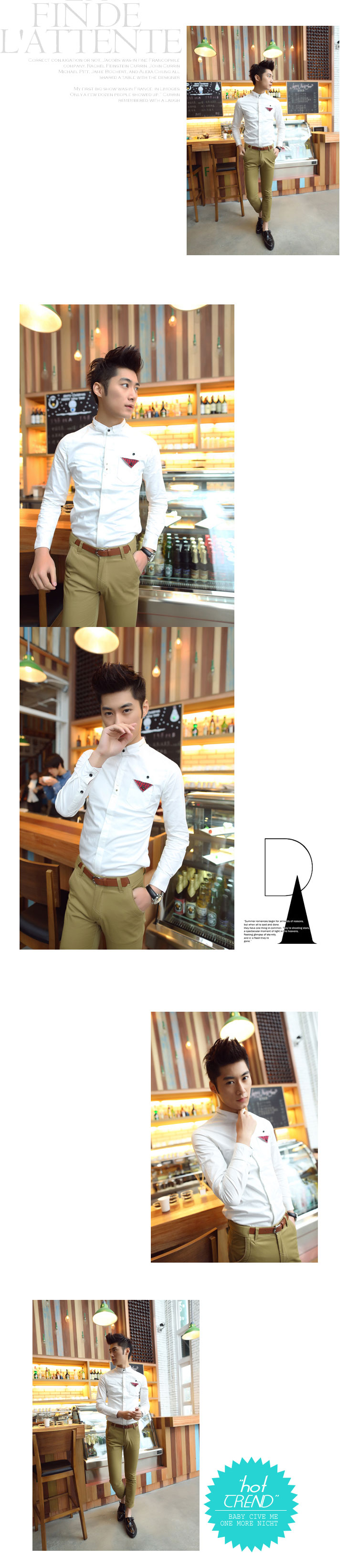 เสื้อผ้าผู้ชาย | เสื้อเชิ้ตผู้ชาย เสื้อเชิ้ตแฟชั่นชาย แขนยาว แฟชั่นเกาหลี