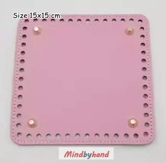 แผ่นหนังรองก้นกระเป๋าสำเร็จรูป ขนาด 15x15 cm. สี่เหลี่ยม