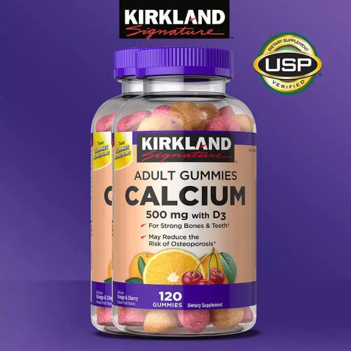 พร้อมส่ง กัมมี่ วิตามินรวม Kirkland Signature Calcium 500 mg with D3 Adult