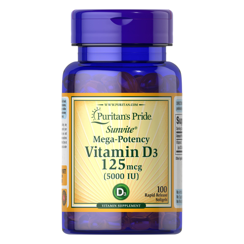 พร้อมส่ง วิตามินดี Puritan's Pride Vitamin D3 125mcg 5000IU