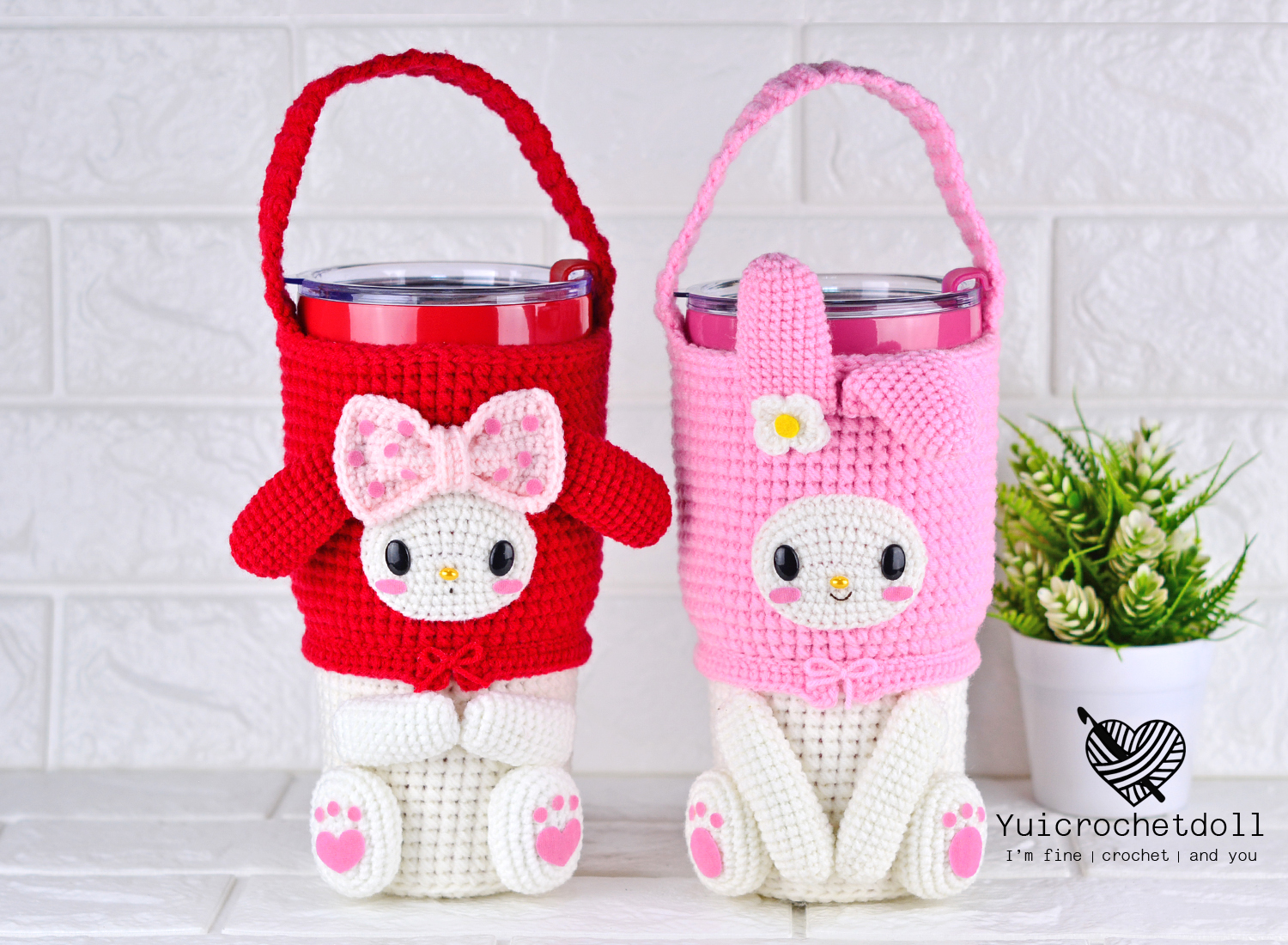 แพทเทิร์นถุงใส่แก้วเยติโครเชต์ ขนาด 30 ออนซ์