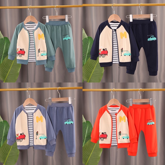 ha1822 เสื้อ+กางเกง(3ชิ้น) size 80-110 จำนวน 4 ตัวต่อแพ็ค
