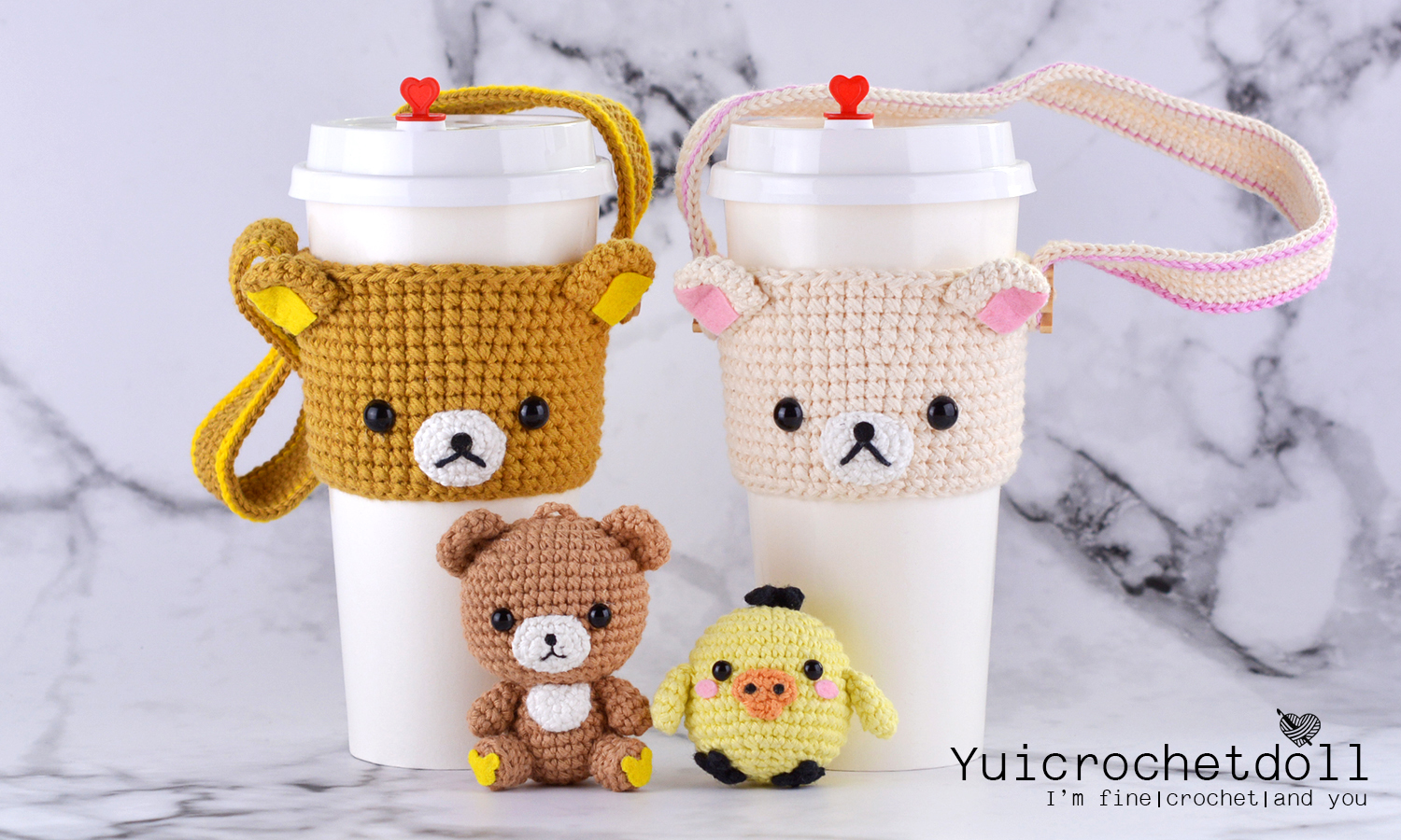 แพทเทิร์นถุงหิ้วแก้วโครเชต์ 16&22 ออนซ์ ชุด 3